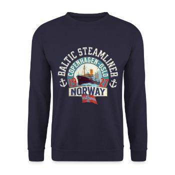 Baltic Steamliner Oslo Norwegen - Unisex Pullover - Navy - Vorne - Alina (178cm) & Michal (187cm)