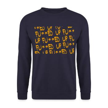 Fu**ed UP - Unisex Pullover - Navy - Vorne - Alina (178cm) & Michal (187cm)