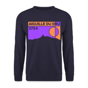 Aiguille Du Dru West Face Ascent Mountain Normal Route - Unisex Sweatshirt - navy - Front - Alina (178cm) & Michal (187cm)