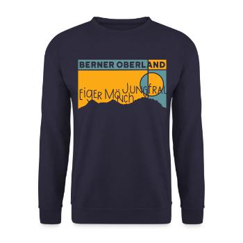 Eiger Mönch Jungfrau Jungfraujoch Berner Oberland - Unisex Pullover - Navy - Vorne - Alina (178cm) & Michal (187cm)