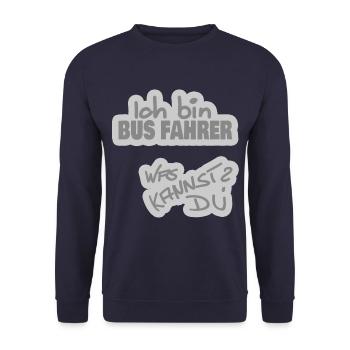 Busfahrer - Unisex Pullover - Navy - Vorne - Alina (178cm) & Michal (187cm)
