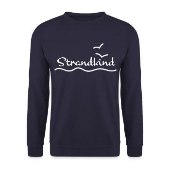 Meer Strand und Möwen - Unisex Pullover - Navy - Vorne - Alina (178cm) & Michal (187cm)