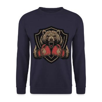 Grizzly Bear Boxer MMA Logo - Unisex Sweatshirt - navy - Front - Alina (178cm) & Michal (187cm)