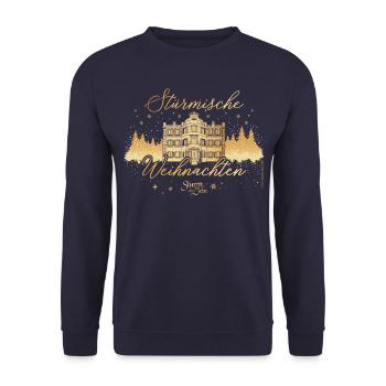 Sturm Der Liebe Fürstenhof Stürmische Weihnachten - Unisex Pullover - Navy - Vorne - Alina (178cm) & Michal (187cm)