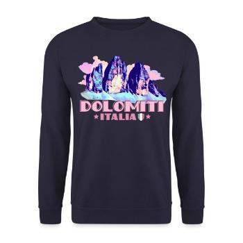 Dolomiti Italia Dolomites Three Peaks souvenir - Unisex Sweatshirt - navy - Front - Alina (178cm) & Michal (187cm)