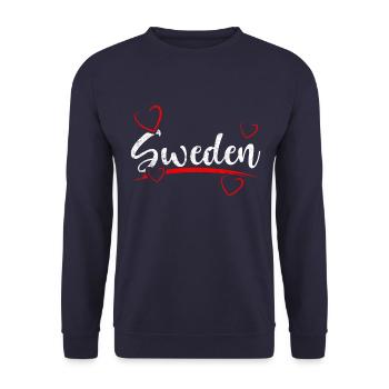 Sweden heart Sweden - Unisex Sweatshirt - navy - Front - Alina (178cm) & Michal (187cm)