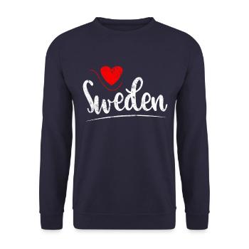 Sweden heart Sweden - Unisex Sweatshirt - navy - Front - Alina (178cm) & Michal (187cm)