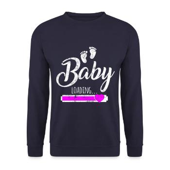 Bébé chargement coeur bébé pieds - Sweat-shirt Unisexe - marine - Devant - Alina (178cm) & Michal (187cm)