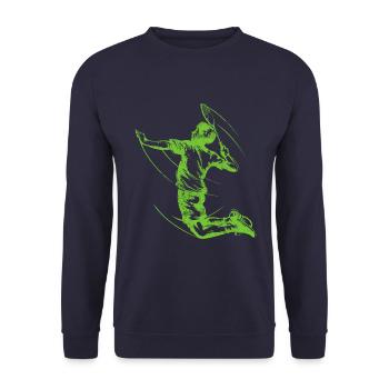 Badminton Spieler - Unisex Pullover - Navy - Vorne - Alina (178cm) & Michal (187cm)