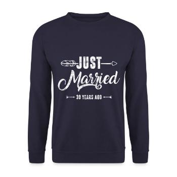 wedding anniversary 30 years - Unisex Sweatshirt - navy - Front - Alina (178cm) & Michal (187cm)