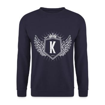 Lettre K - Sweat-shirt Unisexe - marine - Devant - Alina (178cm) & Michal (187cm)