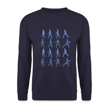 Nordic walking silhouettes - Unisex Sweatshirt - navy - Front - Alina (178cm) & Michal (187cm)