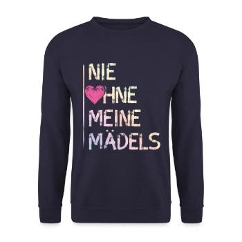 nie ohne meine mädels - Unisex Pullover - Navy - Vorne - Alina (178cm) & Michal (187cm)