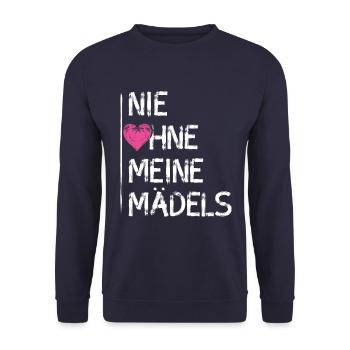 nie ohne meine mädels herz - Unisex Pullover - Navy - Vorne - Alina (178cm) & Michal (187cm)