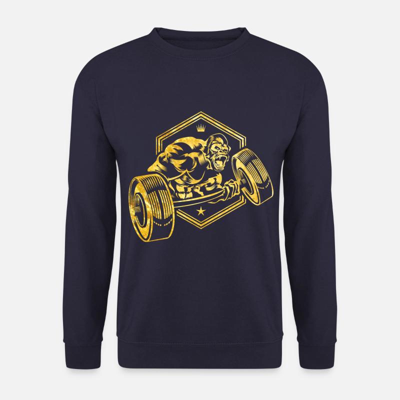 gorilla gym workout gold - Unisex Pullover - Navy