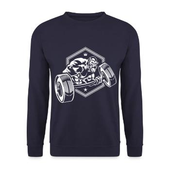 gorilla gym workout - Unisex Pullover - Navy - Vorne - Alina (178cm) & Michal (187cm)