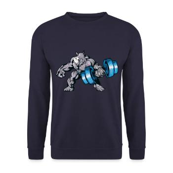 Haltère Rhino - Sweat-shirt Unisexe - marine - Devant - Alina (178cm) & Michal (187cm)