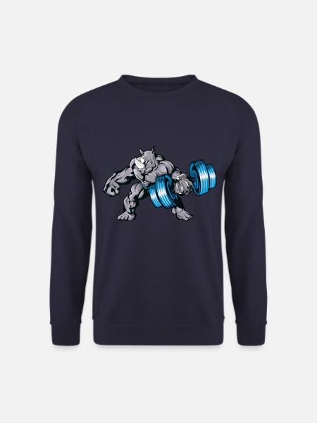Nashorn Muskeln Hantel - Unisex Pullover - Navy