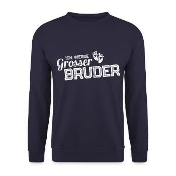 Ich werde Großer Bruder - Unisex Pullover - Navy - Vorne - Alina (178cm) & Michal (187cm)