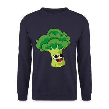 Broccoli Comic Vegan - Unisex Sweatshirt - navy - Front - Alina (178cm) & Michal (187cm)