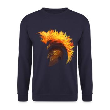 feu spartiate - Sweat-shirt Unisexe - marine - Devant - Alina (178cm) & Michal (187cm)
