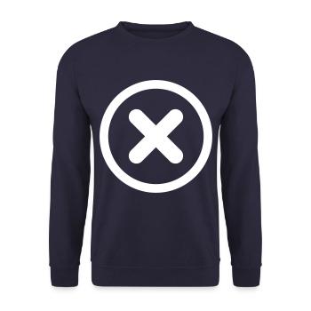 cross x symbol icon - Unisex Sweatshirt - navy - Front - Alina (178cm) & Michal (187cm)