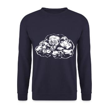 Löwe Beast - Unisex Pullover - Navy - Vorne - Alina (178cm) & Michal (187cm)
