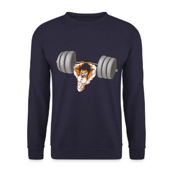 Tiger Haltère - Sweat-shirt Unisexe - marine - Devant - Alina (178cm) & Michal (187cm)