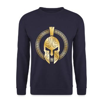 casque spartiate mythologie or - Sweat-shirt Unisexe - marine - Devant - Alina (178cm) & Michal (187cm)