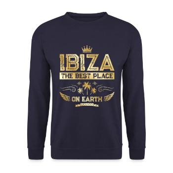 Ibiza Urlaub Gold - Unisex Pullover - Navy - Vorne - Alina (178cm) & Michal (187cm)