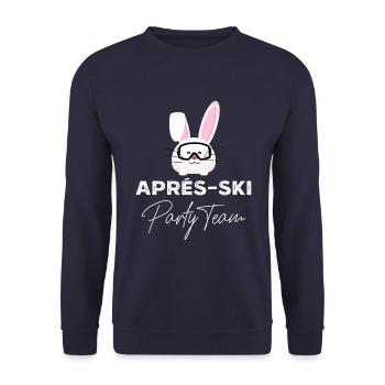 apres ski party team hase - Unisex Pullover - Navy - Vorne - Alina (178cm) & Michal (187cm)