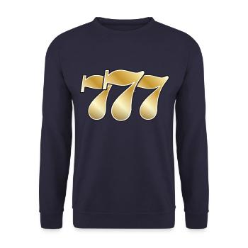 777 casino jackpot symbol gold - Unisex Sweatshirt - navy - Front - Alina (178cm) & Michal (187cm)