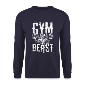 Gym Beast Dog - Sweat-shirt Unisexe - marine - Devant - Alina (178cm) & Michal (187cm)