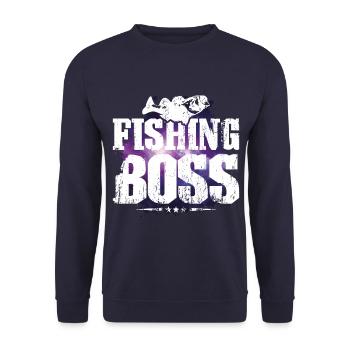 Patron de pêcheur de pêche - Sweat-shirt Unisexe - marine - Devant - Alina (178cm) & Michal (187cm)