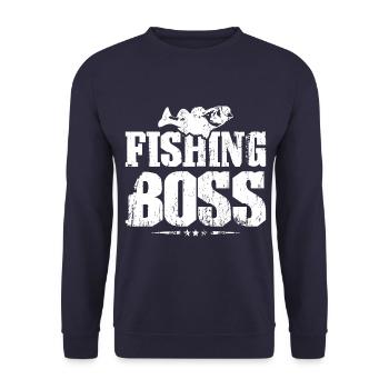 Fishing fischer boss chef - Unisex Pullover - Navy - Vorne - Alina (178cm) & Michal (187cm)