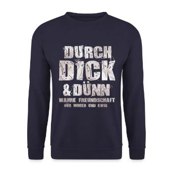 L’amitié - Sweat-shirt Unisexe - marine - Devant - Alina (178cm) & Michal (187cm)