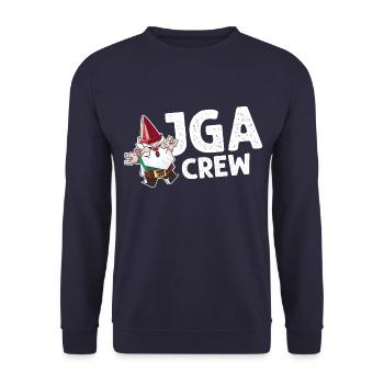 jga crew gartenzwerg - Unisex Pullover - Navy - Vorne - Alina (178cm) & Michal (187cm)