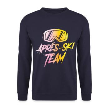 apres sli ski goggles colorful - Unisex Sweatshirt - navy - Front - Alina (178cm) & Michal (187cm)