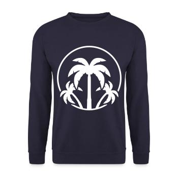 palmen icon symbol kreis - Unisex Pullover - Navy - Vorne - Alina (178cm) & Michal (187cm)