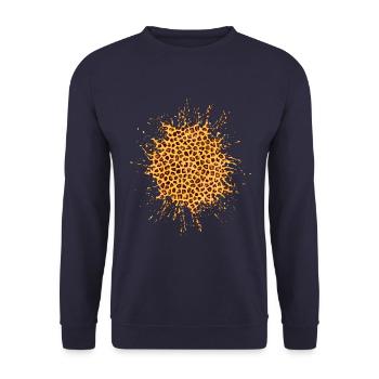 farbklecks animal print - Unisex Pullover - Navy - Vorne - Alina (178cm) & Michal (187cm)