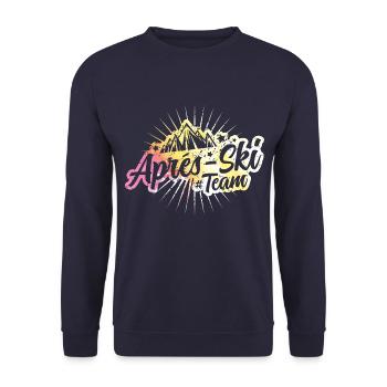 apres ski team berge bunt - Unisex Pullover - Navy - Vorne - Alina (178cm) & Michal (187cm)