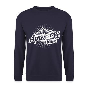 apres ski team mountains - Unisex Sweatshirt - navy - Front - Alina (178cm) & Michal (187cm)