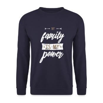Love family saying power - Unisex Sweatshirt - navy - Front - Alina (178cm) & Michal (187cm)