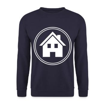 house icon symbol circle - Unisex Sweatshirt - navy - Front - Alina (178cm) & Michal (187cm)
