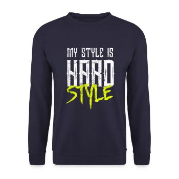 Hardstyle Musik - Unisex Pullover - Navy - Vorne - Alina (178cm) & Michal (187cm)
