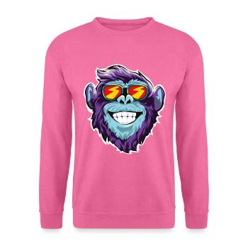 Affe Sonnenbrille Kopf Gesicht - Unisex Pullover - Pink - Vorne