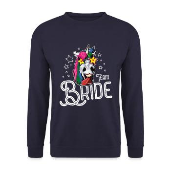 Équipe de licorne mariée - Sweat-shirt Unisexe - marine - Devant - Alina (178cm) & Michal (187cm)