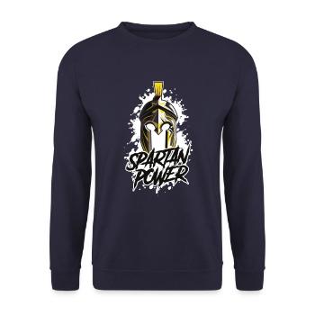 Spartan helmet power - Unisex Sweatshirt - navy - Front - Alina (178cm) & Michal (187cm)