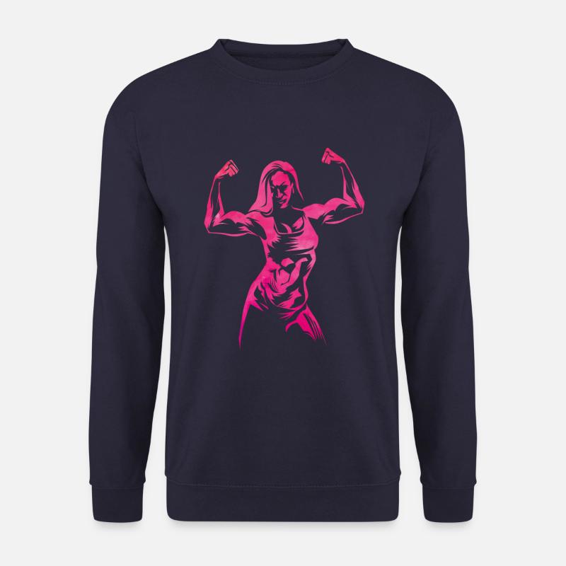 Woman bodybuilder silhouette - Unisex Sweatshirt - navy