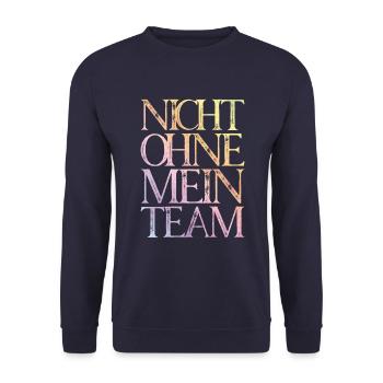 nicht ohne mein team - Unisex Pullover - Navy - Vorne - Alina (178cm) & Michal (187cm)